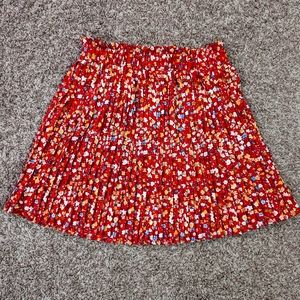 Ditsy Floral Print Paperbag Waist Pleated Skirt